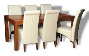 Regardless of your choice, these seats will elevate the vibe of any space. Sheesham Furniture Cuba Dining Table 6 Cream Leather Dining Chairs C19 6a4dr Ebay