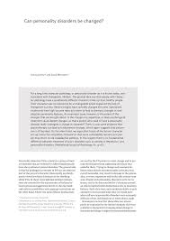 In time, you will discover some unexpected abilities. Pdf Can Personality Disorders Be Changed