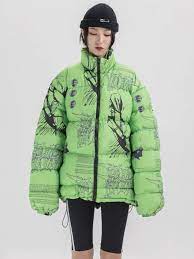 Free shipping & return, shein offers women jackets to fit your style needs. Vh Studios Anime Printed Puffer Jacket