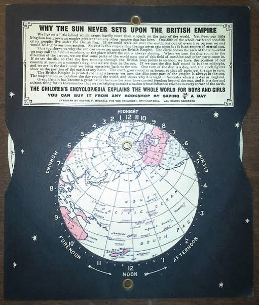 History of British imperialism: Child's toy explaining saying "Sun never sets on the British empire"