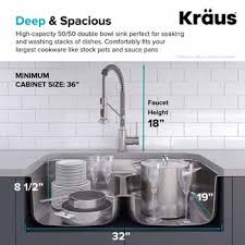 The kitchen sink is a centerpiece of a kitchen, so it's important that yours suits your cooking and cleaning habits. Ellis 33 Undermount 16 Gauge Kitchen Sink Combo Set With Bolden 18 Pull Down Commercial Kitchen Faucet In Spot Free Stainless Steel And Included 2x Bottom Grids 2x Drains Measuring 32 W X 19 D
