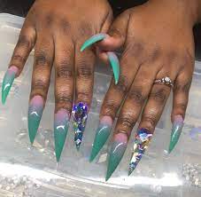 Barbiiesosa Long Acrylic Nails Champagne Nails Cute Acrylic Nails