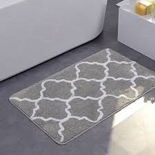 Ukeler Microfiber Rubber Back Bathroom Rugs Modern Geometric Bath Mats Washable Non Slip Toilet Floor Rugs 23 6 X35 4 Floor Rugs Modern Rugs Bathroom Rugs