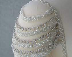 Detachable Add On Beaded Ivory And Rhinestone Cap Sleeves Set Of Two To Add To Your Wedding Dress In 2021 Jewelry By Material Shoulder Jewelry Bling Wedding Dress
