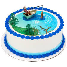 With their huge variety of styles and designs, you'll find the perfect cake to compliment your celebration. Fishing With Action Fish Decoset With Round Edible Cake Topper Image Decoset Background Walmart Com Walmart Com