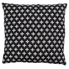 kussen plus zwart wit 45x45 cm zwart wit kussen wit