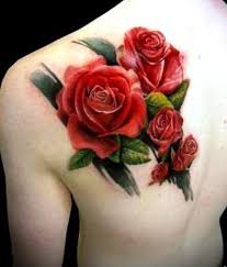 3d Rose Tattoo Upper Back Red Rose Tattoo Rose Tattoos For Women Rose Tattoo Design