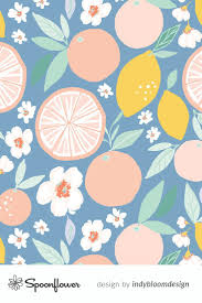 Colorful Fabrics Digitally Printed By Spoonflower Indy Bloom Design Grapefruit Lemon B Prints Beautiful Nature Wallpaper Aesthetic Iphone Wallpaper