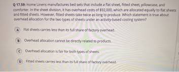 Logistics requirements allocation sheets listed as lras. Solved Q 17 59 Home Linens Manufactures Bed Sets That In Chegg Com