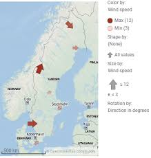 showing directions using marker rotation in a map chart