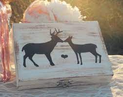Kissing Buck And Doe Ring Box His And Hers Ring Box Keepsake Box Jewelry Box Ring Bearer Alternative Buck And Doe Hunting Themed Bedroom 10th Anniversary Idea