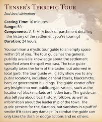 Can bards use wands 5e? Tenser S Terrific Tour Give Your Players A Lore Dump In Style Dndhomebrew Dungeons And Dragons Homebrew Dnd 5e Homebrew Summoning Spells