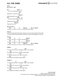 Worship Song Chord Chart Free Chord Chart For Worship Songs