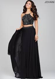 Jovani Dress 35204 Two Piece Floor Length Crystal Embellished Mermaid Dress Black Prom Dresses Prom Dresses Jovani Jovani Dresses