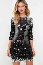 Black And Silver Sequin Dress Bb Dakota Elise Black And Silver Sequin Dress Sequin Dress Gold Cocktail Dress Fashion