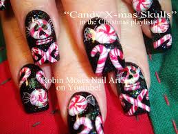 Christmas Candy Skull Nail Art My Fav By Far Shes So Great Does Them Free Handed Skull Nails Skull Nail Art Trendy Nail Art