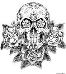 Younger kids can learn their numbers and colors. Sugar Skull Tatoo Hard Adult Difficult Coloring Pages Printable