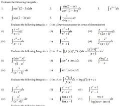 To practice using dierentiation formulas and rules (sum rule; Cbse Class 12 Mathematics Integration Worksheet Set A Practice Worksheet For Integrals