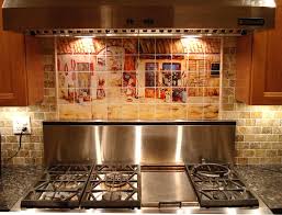 Small Tile Spanish Backsplash Design Above Modern Cooktop Idea With Stainless Steel Interior Decorating Kitchen Italian Kitchen Decor Custom Kitchen Backsplash