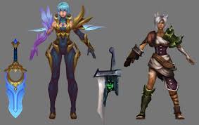 Dawnbringer Riven And Base Riven Character Models League Of Legends Characters League Of Legends Lol League Of Legends