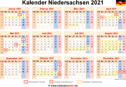 Vielen dank, dass sie sich für unsere kalender und planer entschieden haben, um ihr leben zu organisieren! Kalender 2021 Niedersachsen Kalender Excel Vorlage Schulkalender