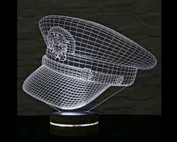 3d Led Lamp Police Cap Shape Decorative Lamp Home Decor Table Lamp Office Decor Plexiglass Art Art Deco Lamp Acrylic Ni 3d Led Lamp Led Lamp Lamp Decor