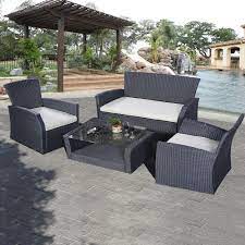 Black rattan effect corner garden furniture set. Tips To Choose Perfect Garden Furniture Set Topsdecor Com