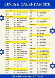 Jewish Calendar 2021 Template In 2021 Jewish Calendar Jewish Calendar Printable 2021 Template