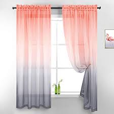Enjoy free shipping on most stuff, even big stuff. Coral And Gray Curtains For Girls Bedroom Set Of 2 Panels Rod Pocket Window Voile Drapes Faux Linen Ombre Sheer Curtains For Living Room Salmon And Grey 52 X 63 Inch Length Pricepulse