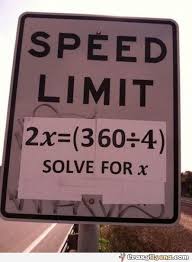 A Crazy Sign About Speed Limit Shown With An Equation Math Humor Math Jokes Nerd Humor