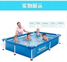 56401 Bestway 221 150 43cm 1200l Splash Jr Frame Pool 87x59x17 Rectangular Metal Frame Support Swimming Pool 2 2mx1 5m Pool Water Sports Pool Sizes Bestway