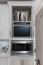 Hidden Kitchen Tv In Cabinet With Retractable Doors Transitional Kitchen Tv In Kitchen Hidden Kitchen Retractable Door