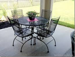 Life Love Larson Spray Painted Wrought Iron Patio Table Chairs Patio Furniture Makeover Iron Patio Furniture Wrought Iron Patio Table