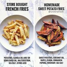 Store Bought Vs Homemade Which Team Are You On While Regular Potatoes Get A Bad Rep In The He Orange Sweet Potatoes Homemade French Fries Healthy Recipes