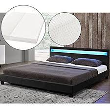 Homelux Led Bett Polsterbett Kunstlederbett Doppelbett Bettgestell Bettrahmen 140 X 200 Cm Schwarz Amazon De Kuche Bett Mit Lattenrost Einzelbett Bettgestell