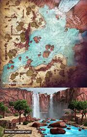 Desert Waterfall A Collaboration With James Rpg Art Dndmaps Fantasy World Map Fantasy City Map Dungeon Maps