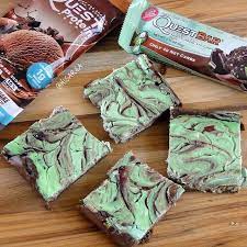 Quest Nutrition Mint Chocolate Chunk Cheesecake Brownies Quest Blog Cheesecake Brownies Quest Nutrition Recipes Quest Protein Powder Recipes