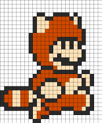 Marios Tanooki Suit Kandi Pattern Perler Bead Mario Perler Bead Art Perler Patterns