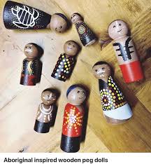 Aboriginal Inspired Peg Dolls Peg Dolls Diy Preschool Toys Kokeshi Dolls