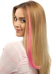 Color Strip Extension Hair Color Streaks Hair Stripping Pink Hair Extensions
