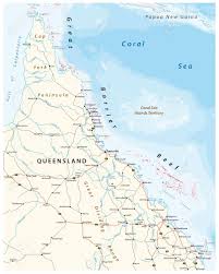 Klicken sie auf die karte, um die höhe anzuzeigen. Strassenkarte Der Mutze York Halbinsel Mit Dem Great Barrier Reef Queensland Australien Lizenzfrei Nutzbare Vektorgrafiken Clip Arts Illustrationen Image 84265721