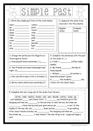 Simple Past Exercises For Revision Worksheet Free Esl Printable Worksheets Made By Teachers Grammar And Vocabulary English Lessons Easy English Grammar