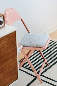 How To Make Super Cute Seat Cushions For Folding Chairs Hunker Diy Chair Cushions Folding Chair Makeover Seat Cushions Diy