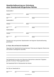 Maybe you would like to learn more about one of these? Gbr Gesellschaftsvertrag Word Word Vorlage Zum Herunterladen