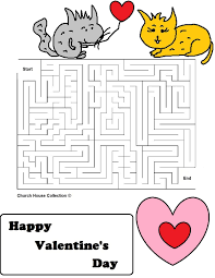 Chinchilla And Cat Valentine Maze Heart Coloring Pages Valentines Printables Valentines Letter