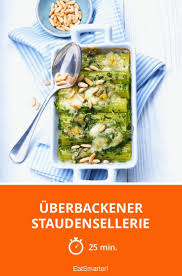 Uberbackener Staudensellerie Mit Krautern Rezept Staudensellerie Staudensellerie Rezepte Leichte Kost
