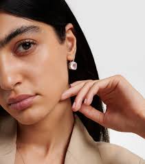 Boucles d'oreilles en or 14 ct, topaze et diamants en rose