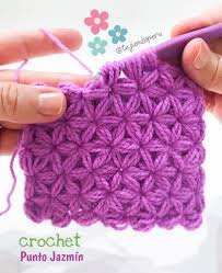 Puntos tejidos a crochet y/o ganchillo paso a paso fácil de tejer en vídeo tutorial, puntos tejidos para tejer colchita o mantita de bebe, . Punto Jazmin Tejido A Crochet Paso A Paso En Video Tutorial Crochet Tutorial Crochet Crochet Star Stitch