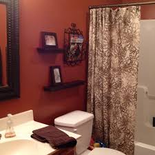 Burnt Orange Bathroom I Wanted To Do This Color With My Shower Curtain Which Is The Same One In Orange Bathrooms Orange Bathroom Decor Burnt Orange Bathrooms