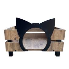 Kedi Yatagi Rib Ahsap Kedi Evi Odun Concept